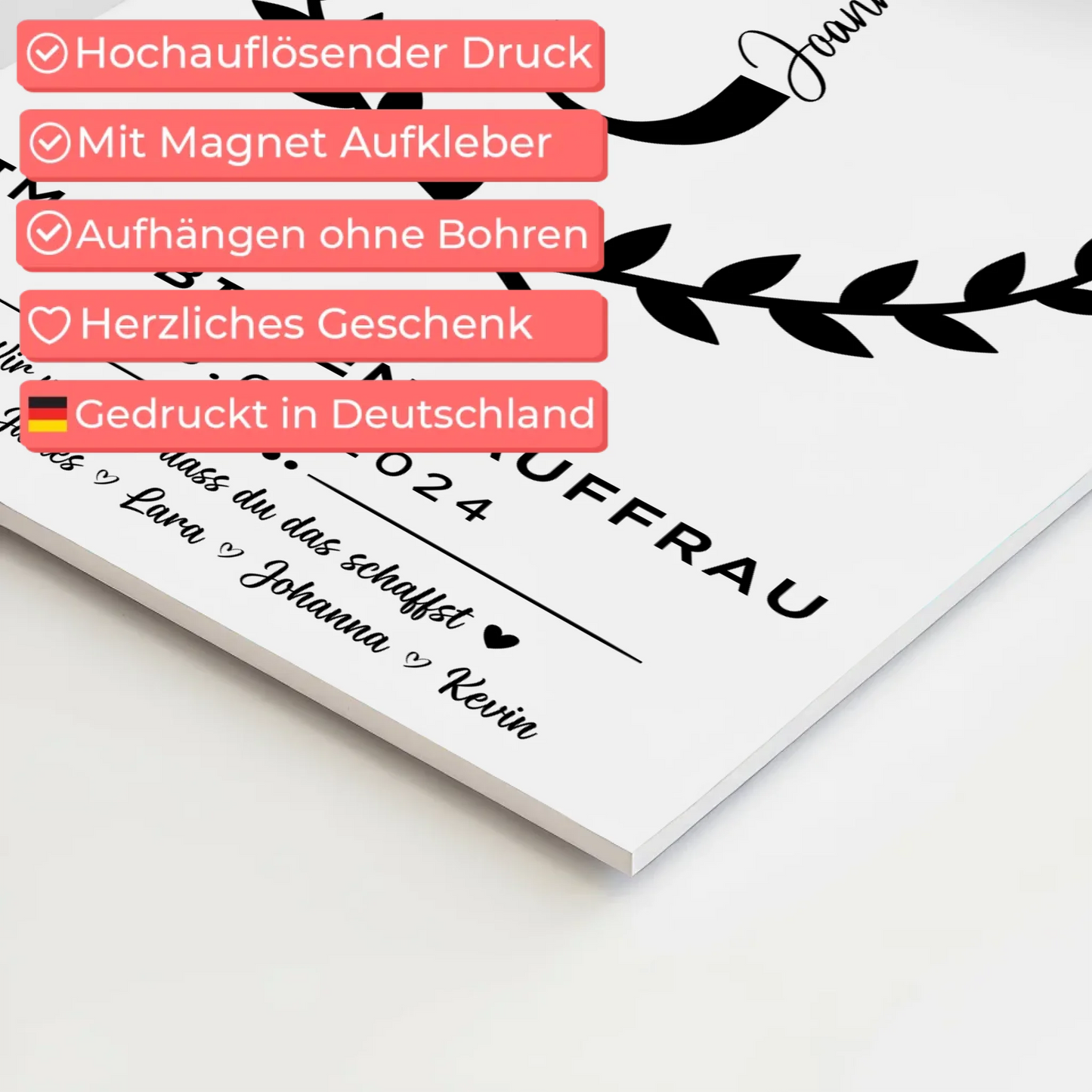 Ausbildungsabschluss Geschenk Immobilienkauffrau Fotoboard Magnet Wandbild