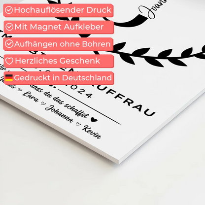 Ausbildungsabschluss Geschenk Immobilienkauffrau Fotoboard Magnet Wandbild