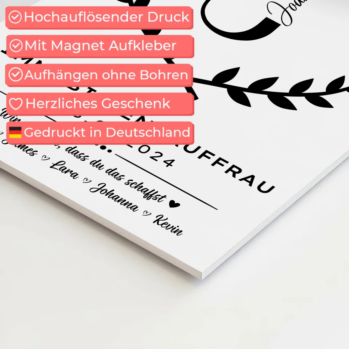 Ausbildungsabschluss Geschenk Immobilienkauffrau Fotoboard Magnet Wandbild