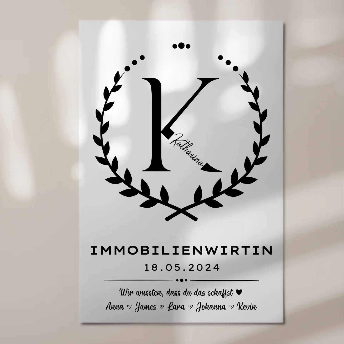 Geschenk Zum Abschluss Ausbildung Immobilienwirtin Magnet Wandbild Fotoboard