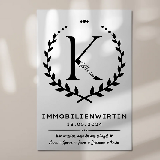 Geschenk Zum Abschluss Ausbildung Immobilienwirtin Magnet Wandbild Fotoboard