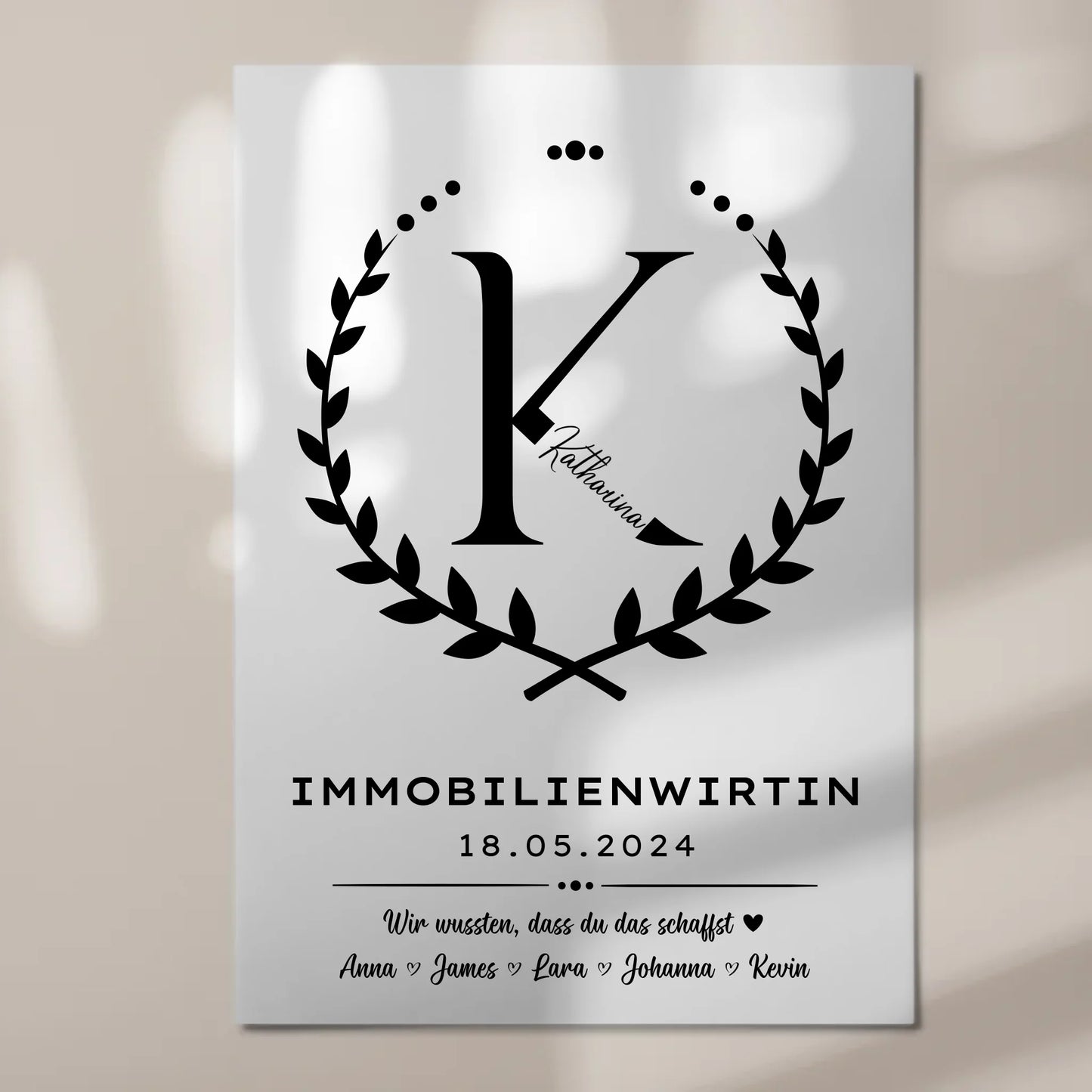 Geschenk Zum Abschluss Ausbildung Immobilienwirtin Magnet Wandbild Fotoboard