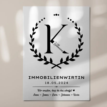 Geschenk Zum Abschluss Ausbildung Immobilienwirtin Magnet Wandbild Fotoboard