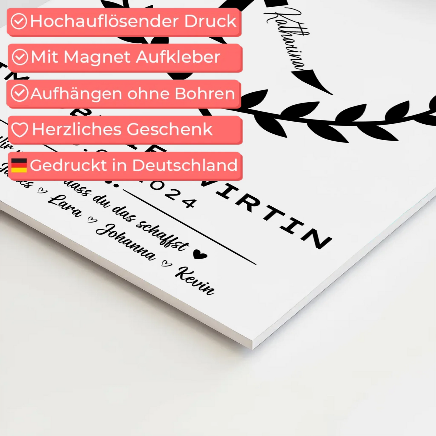 Geschenk Zum Abschluss Ausbildung Immobilienwirtin Magnet Wandbild Fotoboard