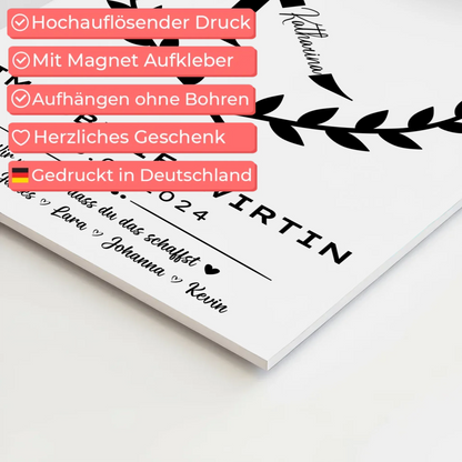 Geschenk Zum Abschluss Ausbildung Immobilienwirtin Magnet Wandbild Fotoboard