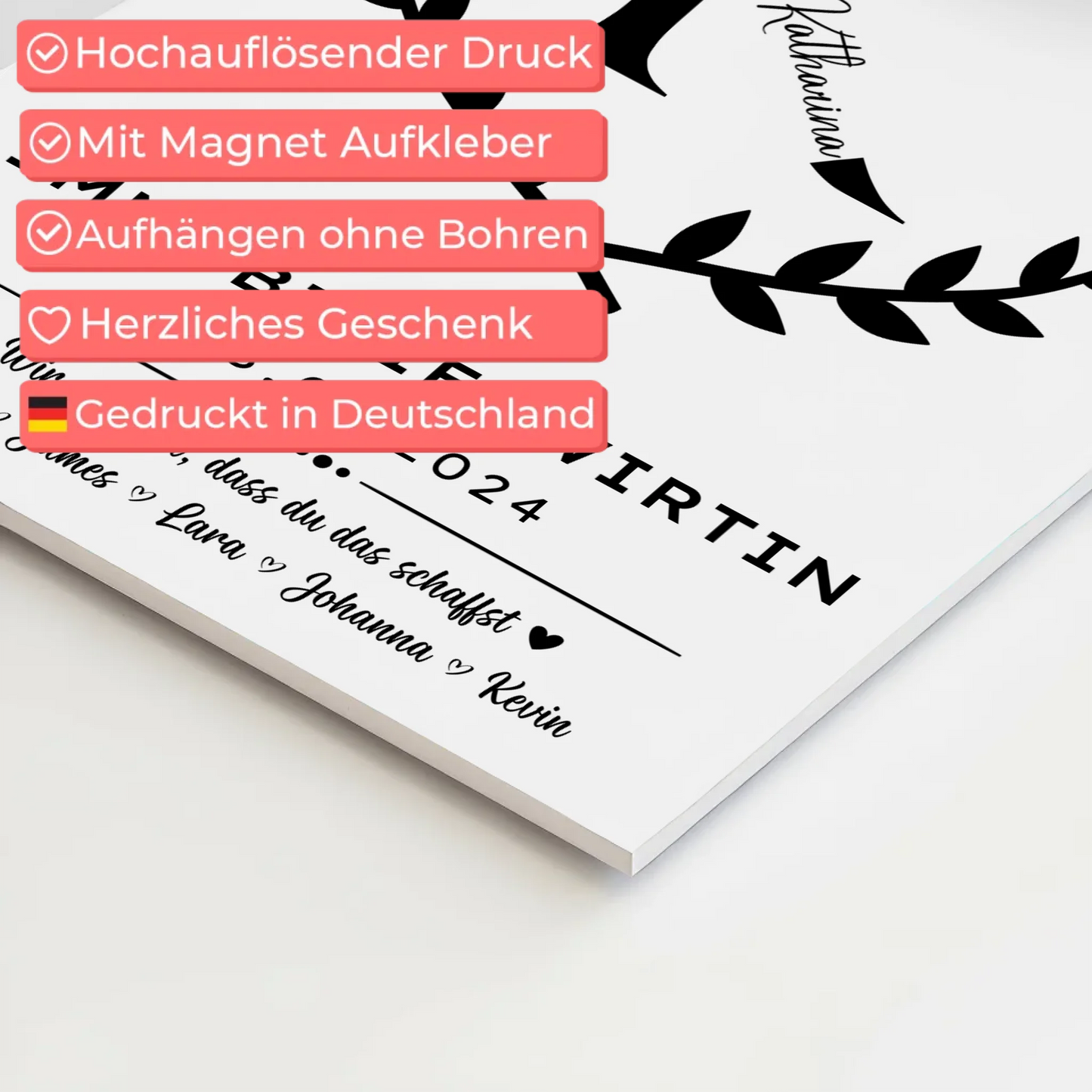 Geschenk Zum Abschluss Ausbildung Immobilienwirtin Magnet Wandbild Fotoboard