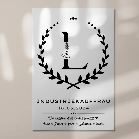 Geschenk Abschluss Ausbildung Industriekauffrau Fotoboard