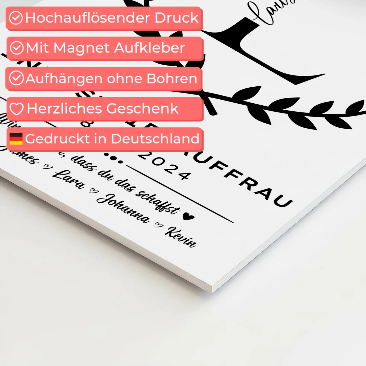 Geschenk Abschluss Ausbildung Industriekauffrau Fotoboard