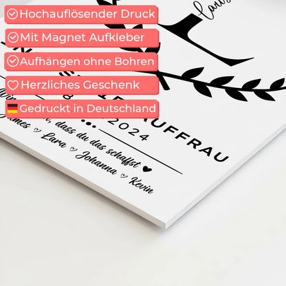 Geschenk Abschluss Ausbildung Industriekauffrau Fotoboard