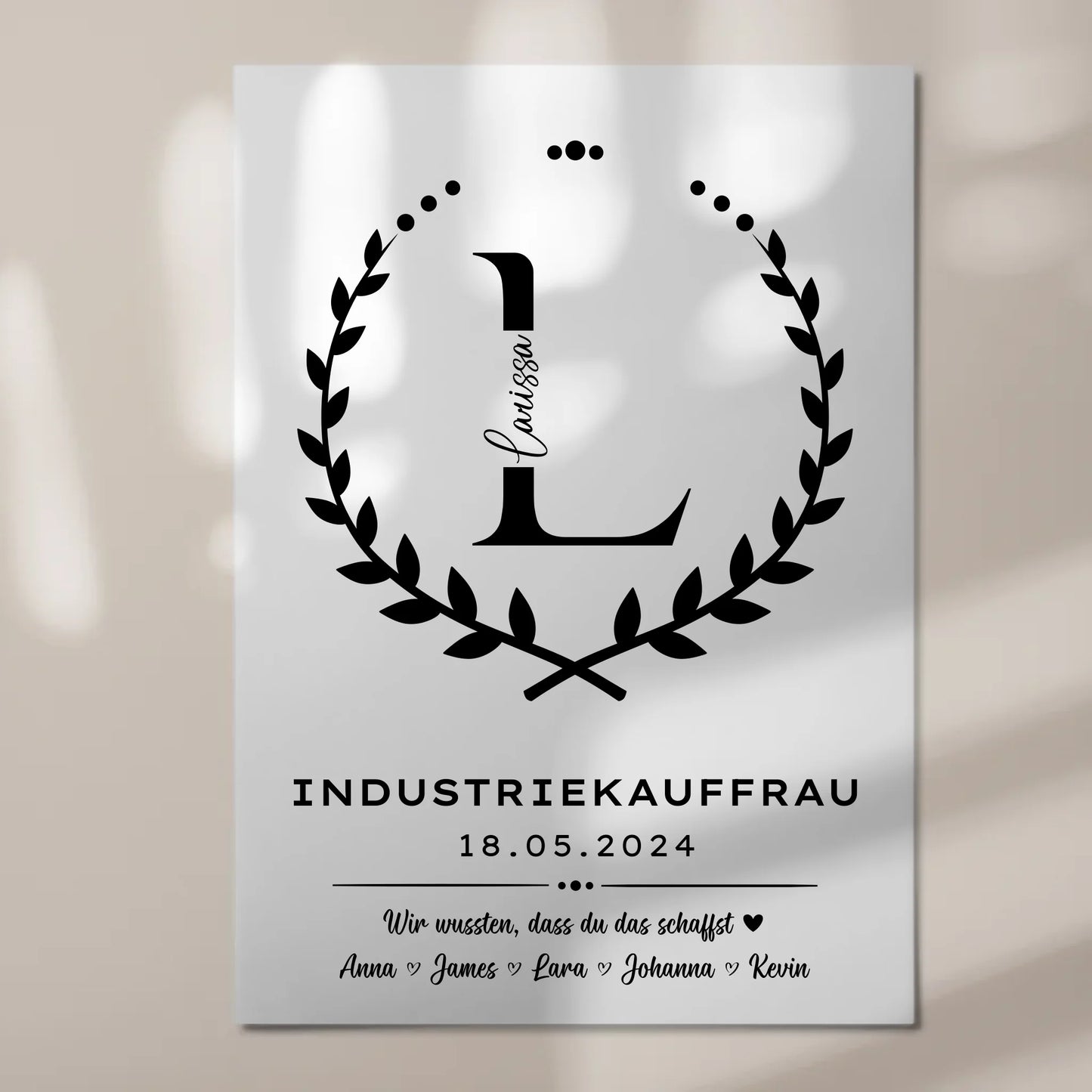 Geschenk Abschluss Ausbildung Industriekauffrau Fotoboard