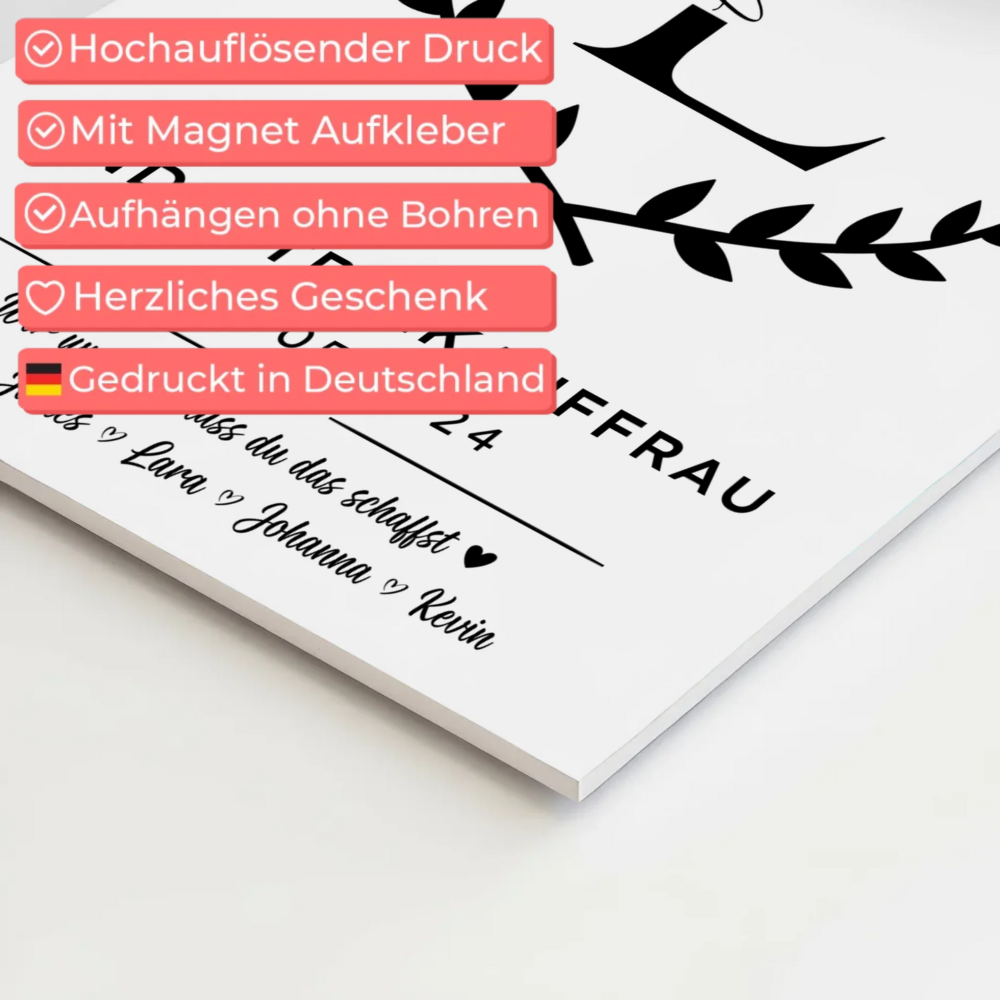 Geschenk Abschluss Ausbildung Industriekauffrau Fotoboard