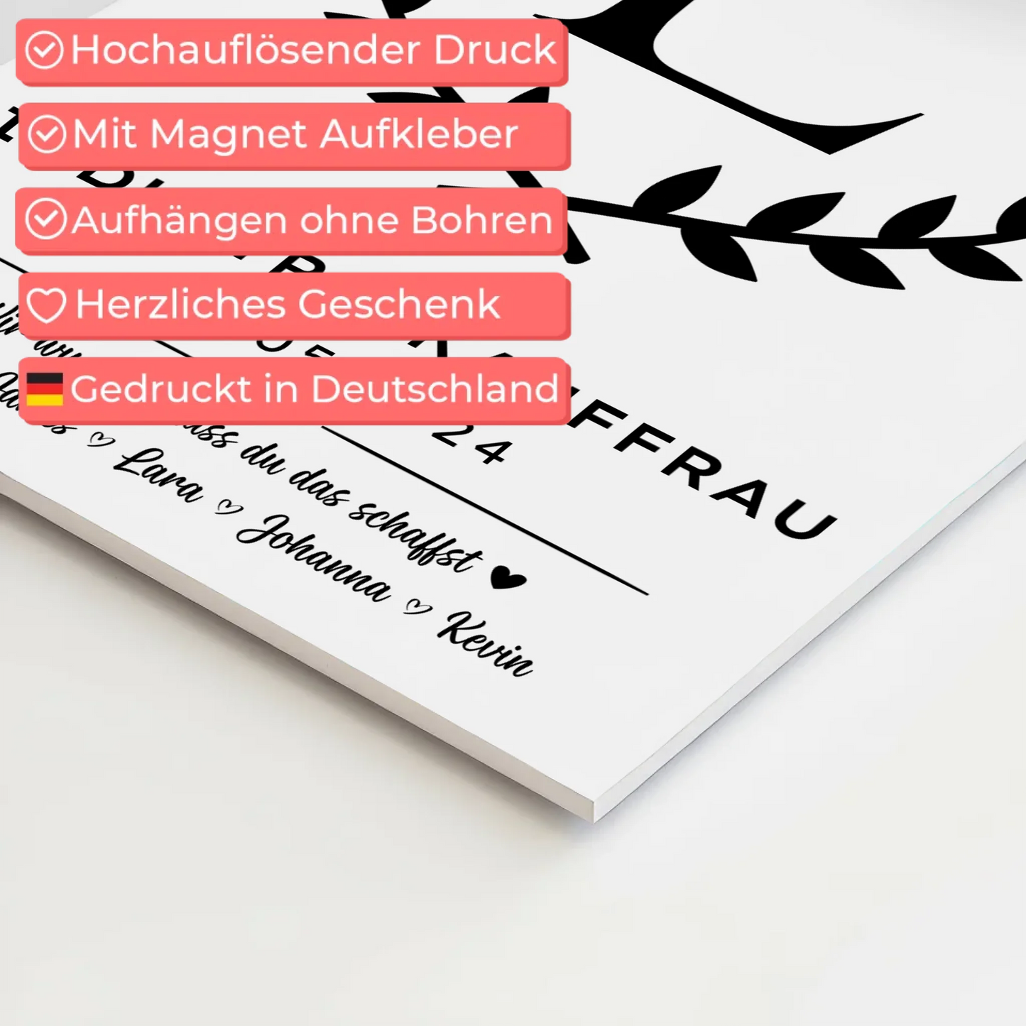 Geschenk Abschluss Ausbildung Industriekauffrau Fotoboard