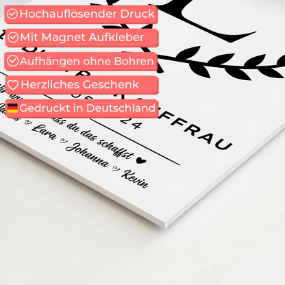 Geschenk Abschluss Ausbildung Industriekauffrau Fotoboard