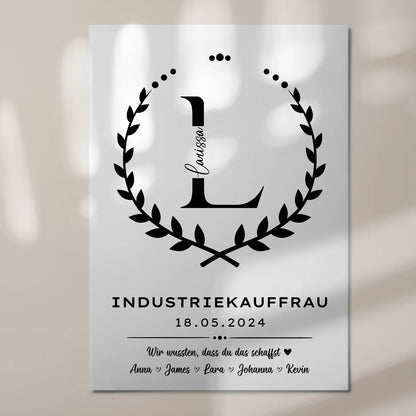 Geschenk Abschluss Ausbildung Industriekauffrau Fotoboard