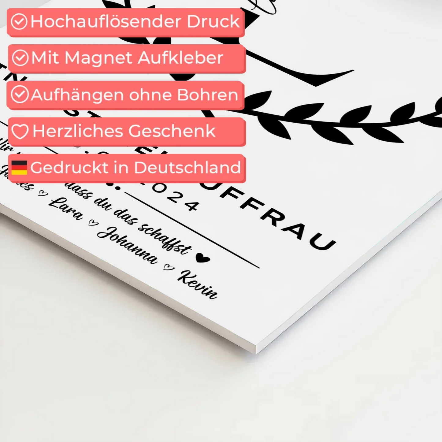 Geschenk Abschluss Ausbildung Industriekauffrau Fotoboard