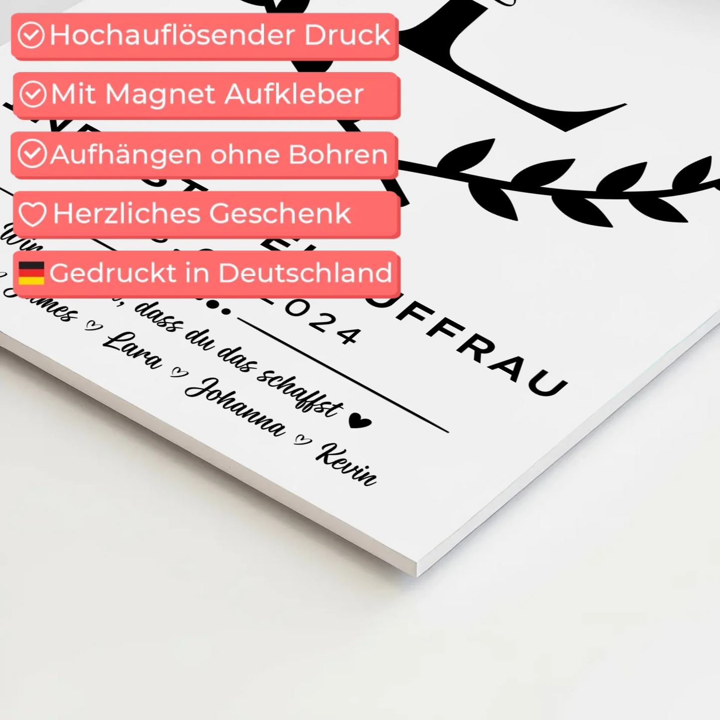 Geschenk Abschluss Ausbildung Industriekauffrau Fotoboard