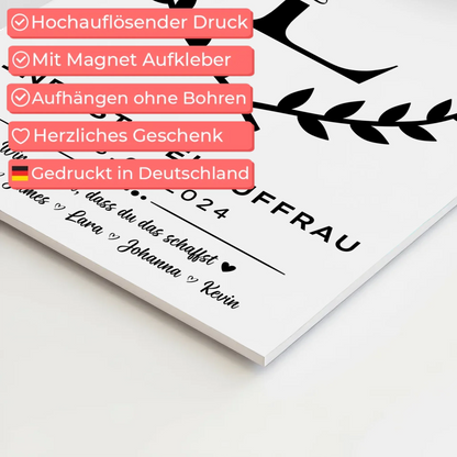 Geschenk Abschluss Ausbildung Industriekauffrau Fotoboard