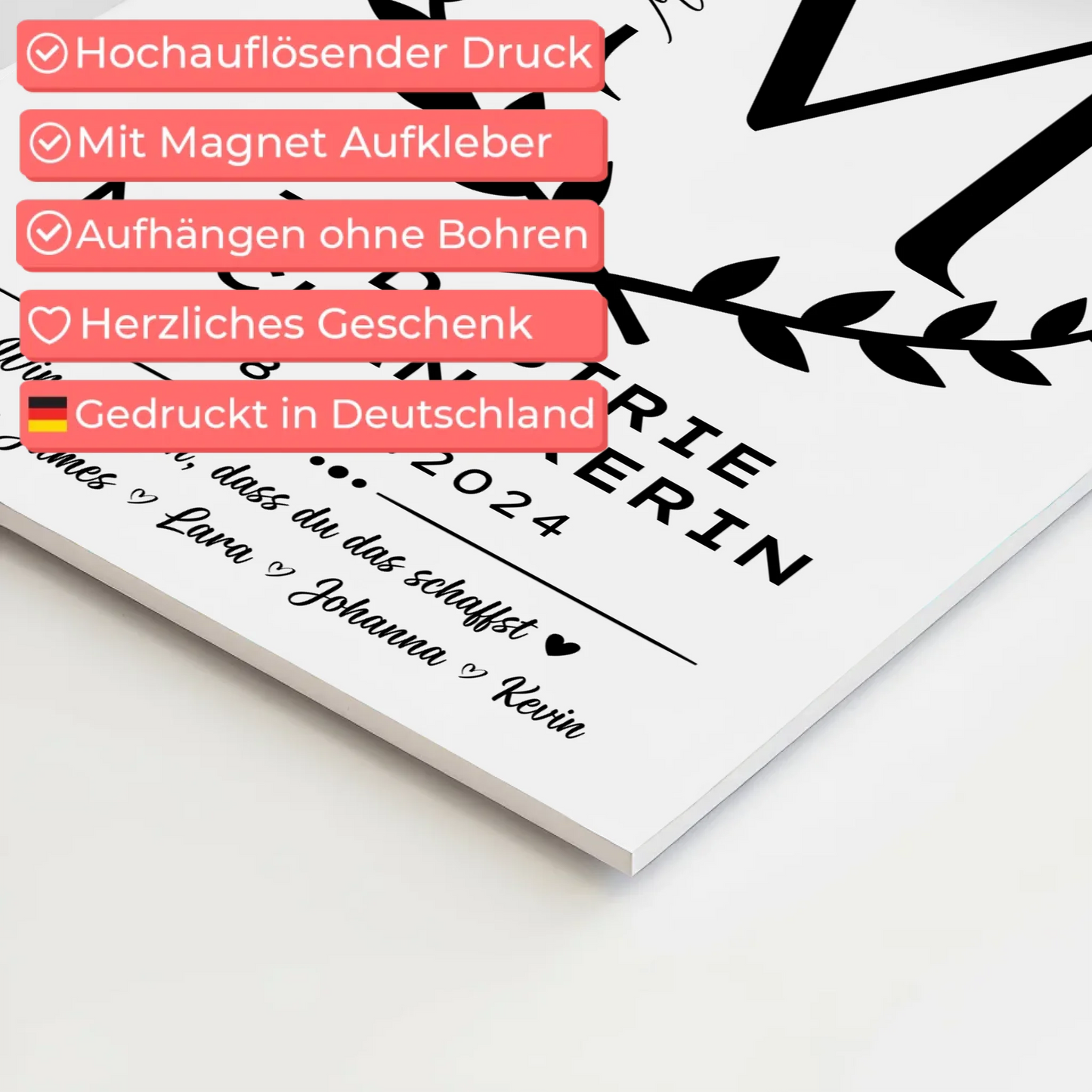 Ausbildungsabschluss Geschenk Industriemechanikerin Fotoboard Magnet Poster