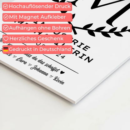 Ausbildungsabschluss Geschenk Industriemechanikerin Fotoboard Magnet Poster