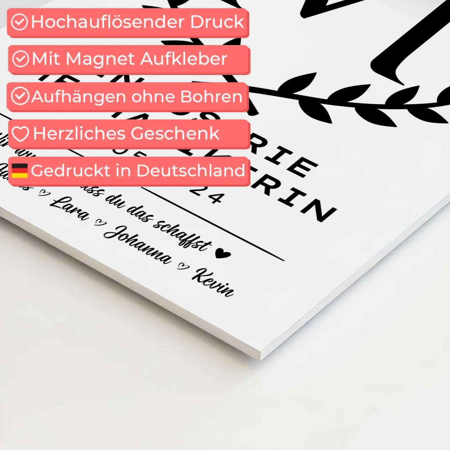 Ausbildungsabschluss Geschenk Industriemechanikerin Fotoboard Magnet Poster