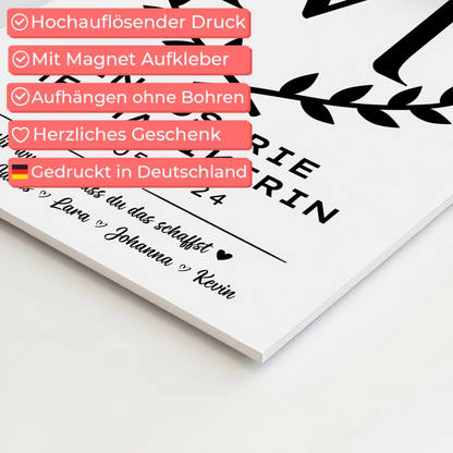 Ausbildungsabschluss Geschenk Industriemechanikerin Fotoboard Magnet Poster