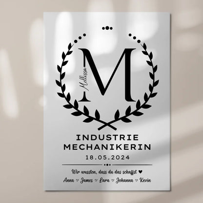 Ausbildungsabschluss Geschenk Industriemechanikerin Fotoboard Magnet Poster