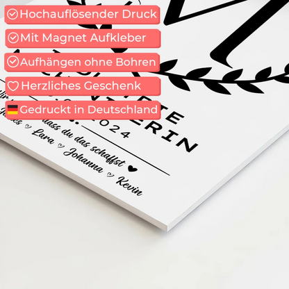 Ausbildungsabschluss Geschenk Industriemechanikerin Fotoboard Magnet Poster