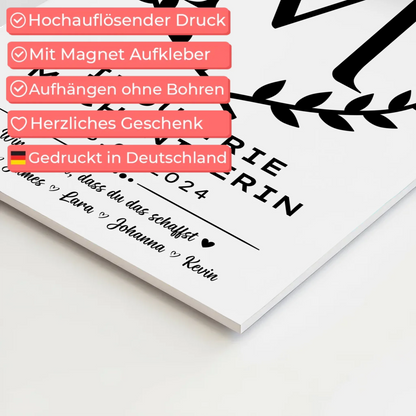 Ausbildungsabschluss Geschenk Industriemechanikerin Fotoboard Magnet Poster