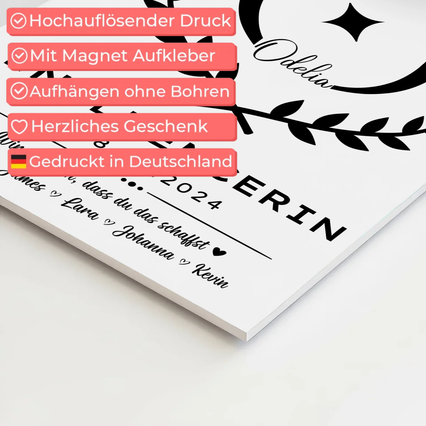 Geschenk Zum Abschluss Ausbildung Influencerin Fotoboard Magnetisch