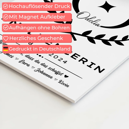 Geschenk Zum Abschluss Ausbildung Influencerin Fotoboard Magnetisch