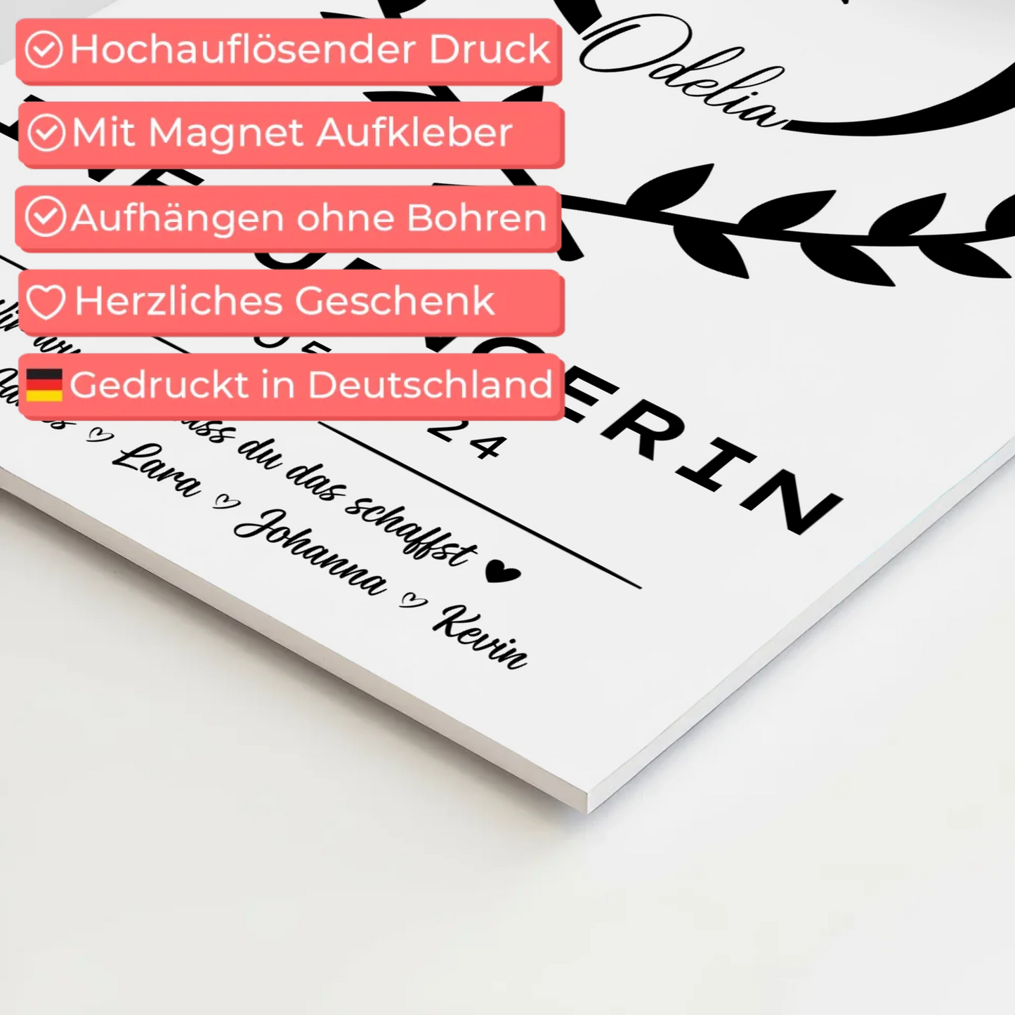 Geschenk Zum Abschluss Ausbildung Influencerin Fotoboard Magnetisch