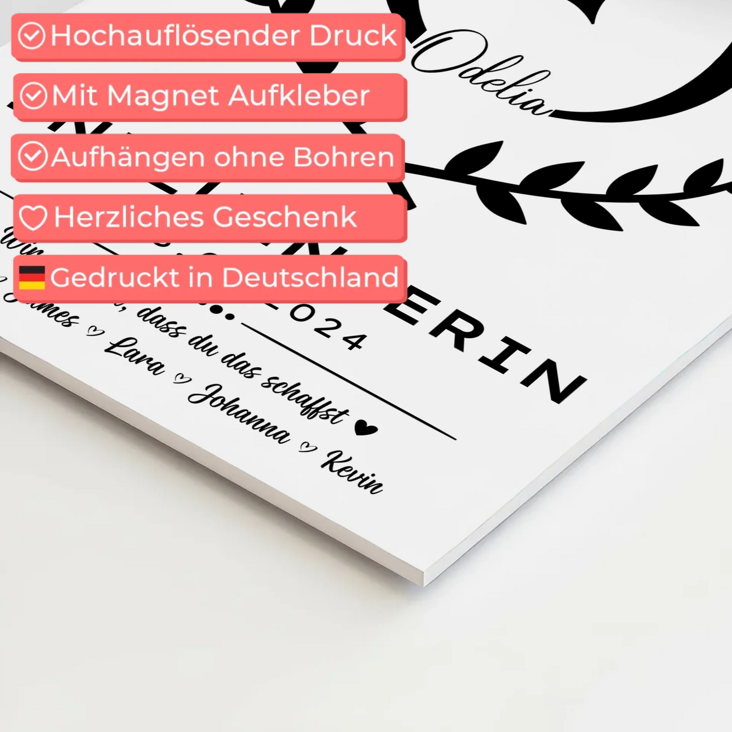 Geschenk Zum Abschluss Ausbildung Influencerin Fotoboard Magnetisch