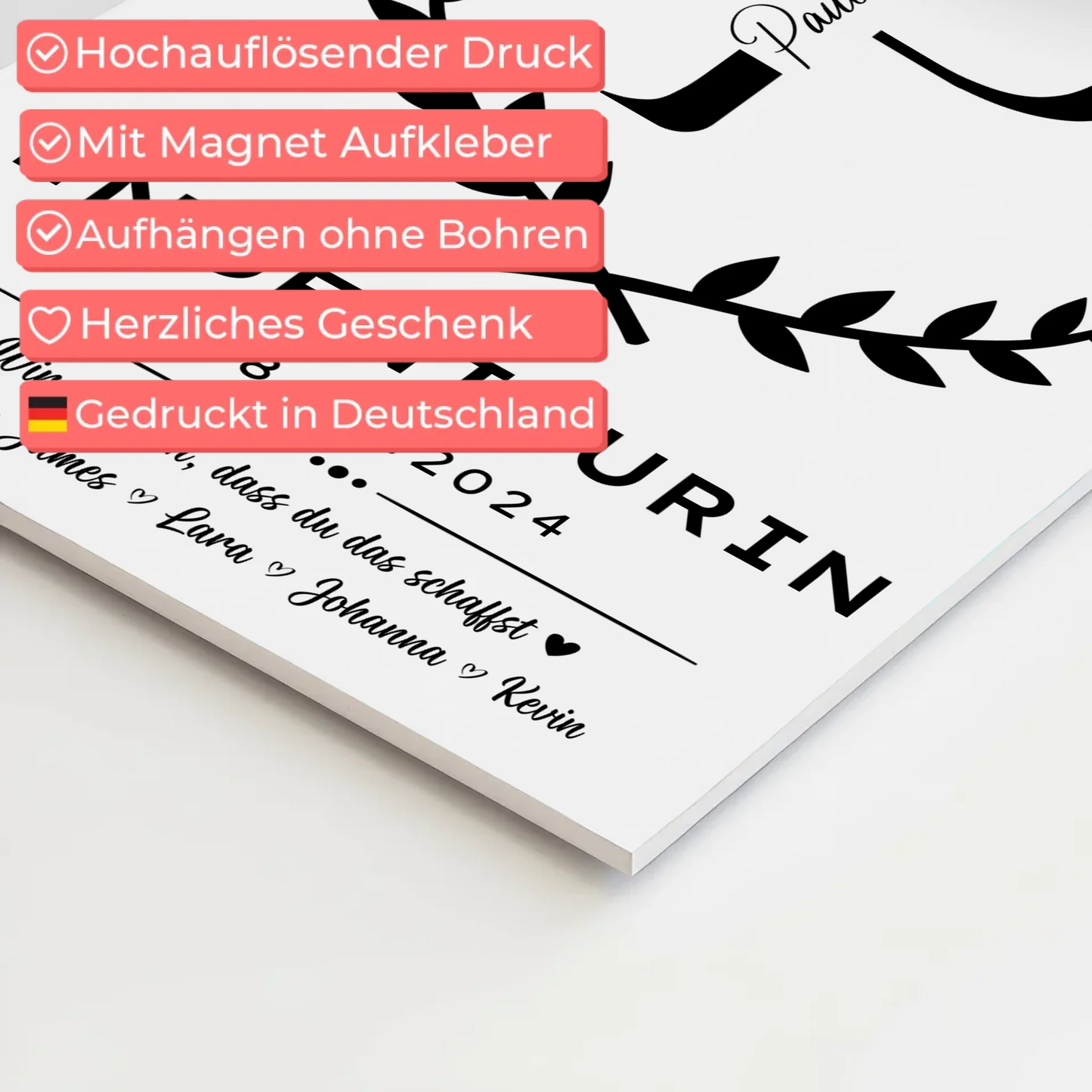 Geschenk Abschluss Ausbildung Ingenieurin Fotoboard Magnet Poster