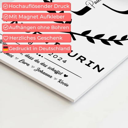 Geschenk Abschluss Ausbildung Ingenieurin Fotoboard Magnet Poster