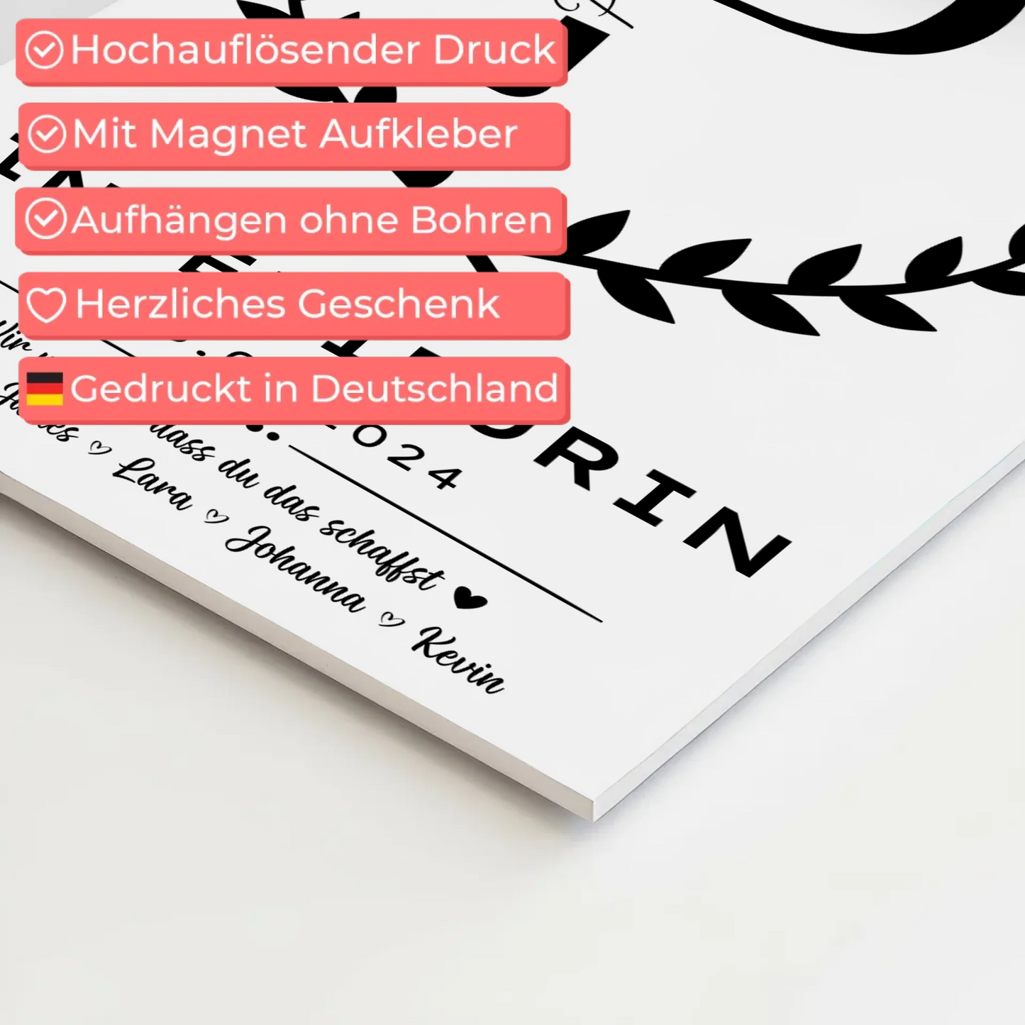 Geschenk Abschluss Ausbildung Ingenieurin Fotoboard Magnet Poster