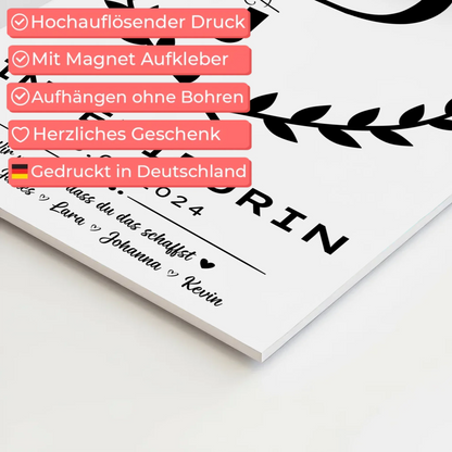 Geschenk Abschluss Ausbildung Ingenieurin Fotoboard Magnet Poster