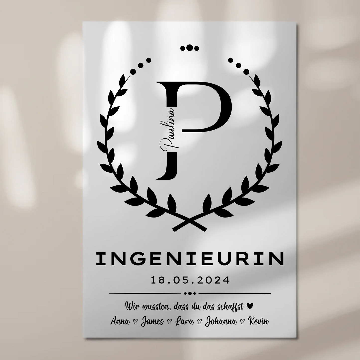 Geschenk Abschluss Ausbildung Ingenieurin Fotoboard Magnet Poster