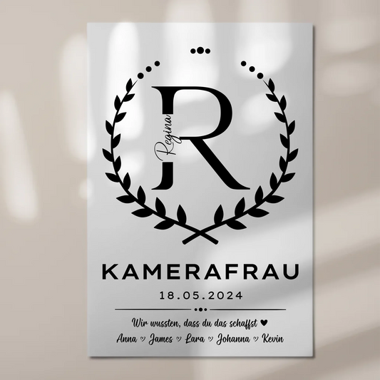 Ausbildungsabschluss Geschenk Kamerafrau Magnet Fotoboard