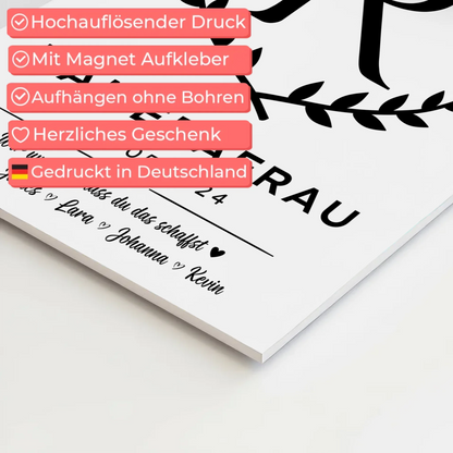 Ausbildungsabschluss Geschenk Kamerafrau Magnet Fotoboard