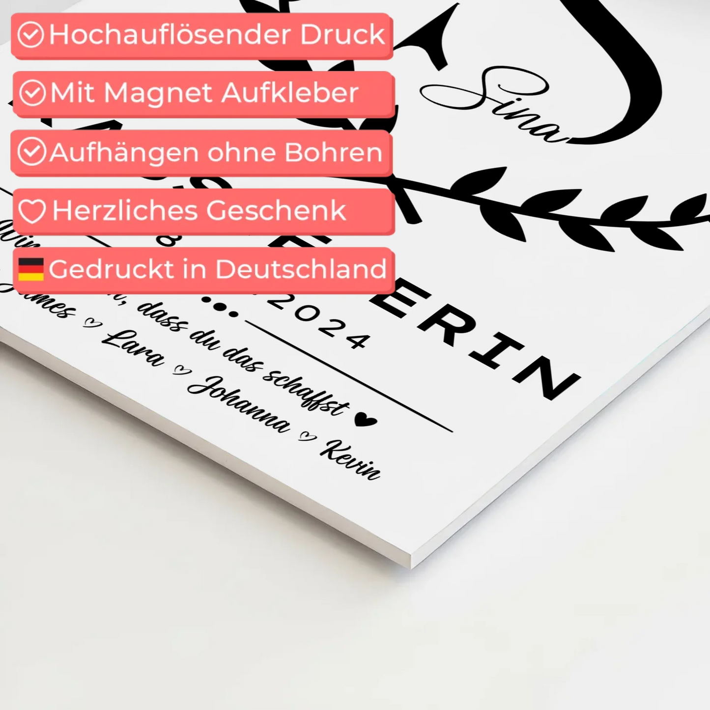 Geschenk Zum Abschluss Ausbildung Kassiererin Fotoboard Magnet Wandbild