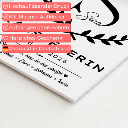 Geschenk Zum Abschluss Ausbildung Kassiererin Fotoboard Magnet Wandbild