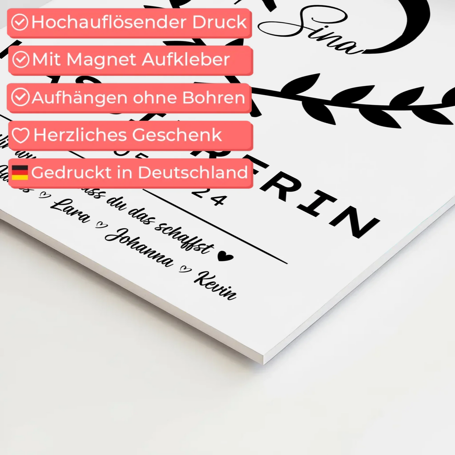 Geschenk Zum Abschluss Ausbildung Kassiererin Fotoboard Magnet Wandbild