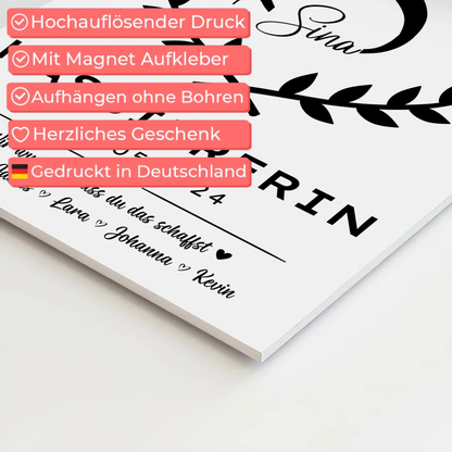 Geschenk Zum Abschluss Ausbildung Kassiererin Fotoboard Magnet Wandbild