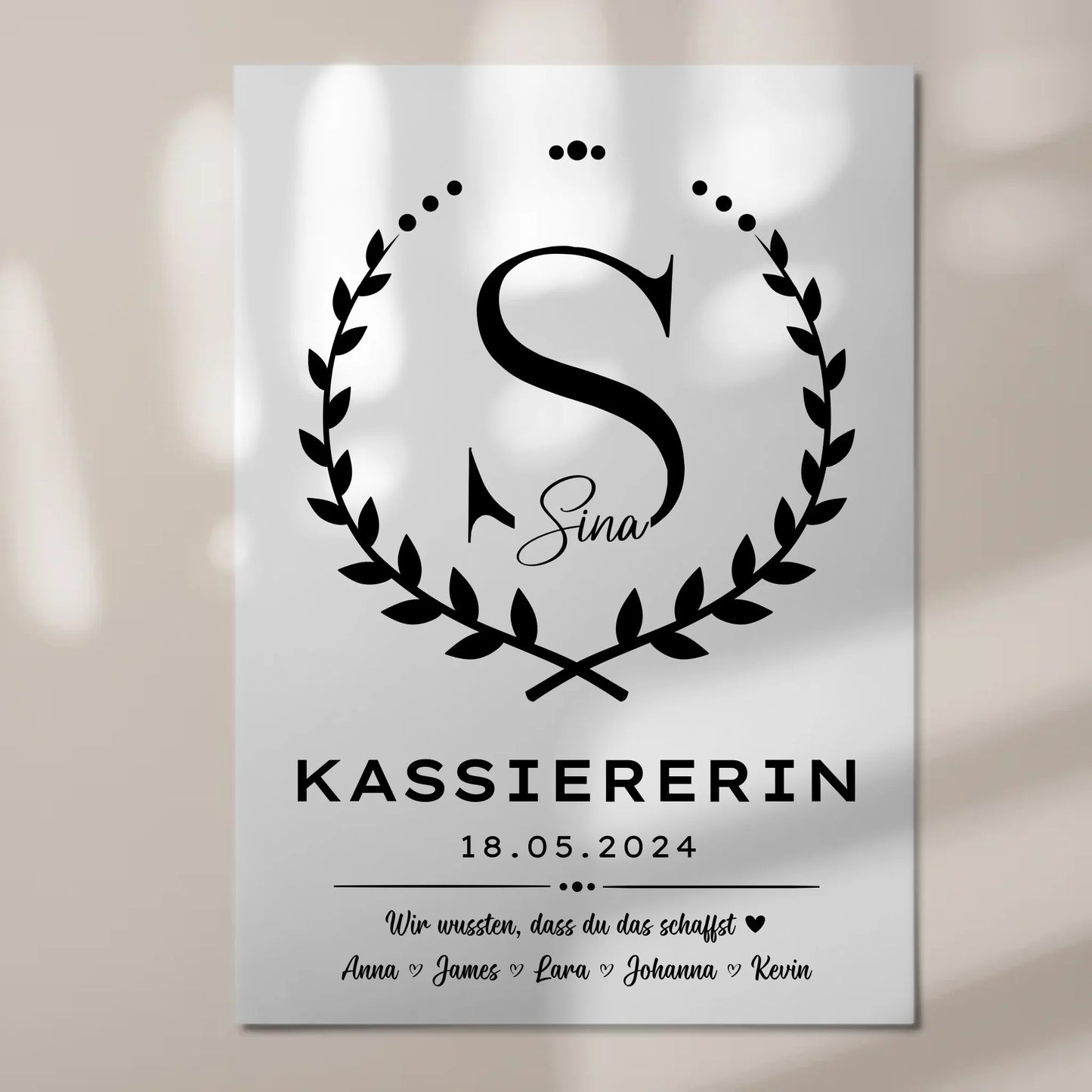 Geschenk Zum Abschluss Ausbildung Kassiererin Fotoboard Magnet Wandbild