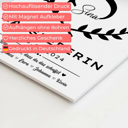 Geschenk Zum Abschluss Ausbildung Kassiererin Fotoboard Magnet Wandbild