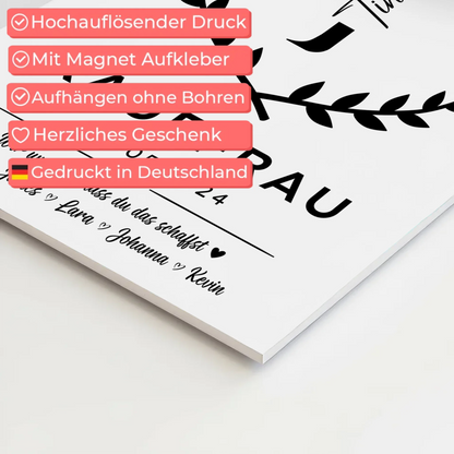 Geschenk Abschluss Ausbildung Kauffrau Magnet Wandbild Fotoboard