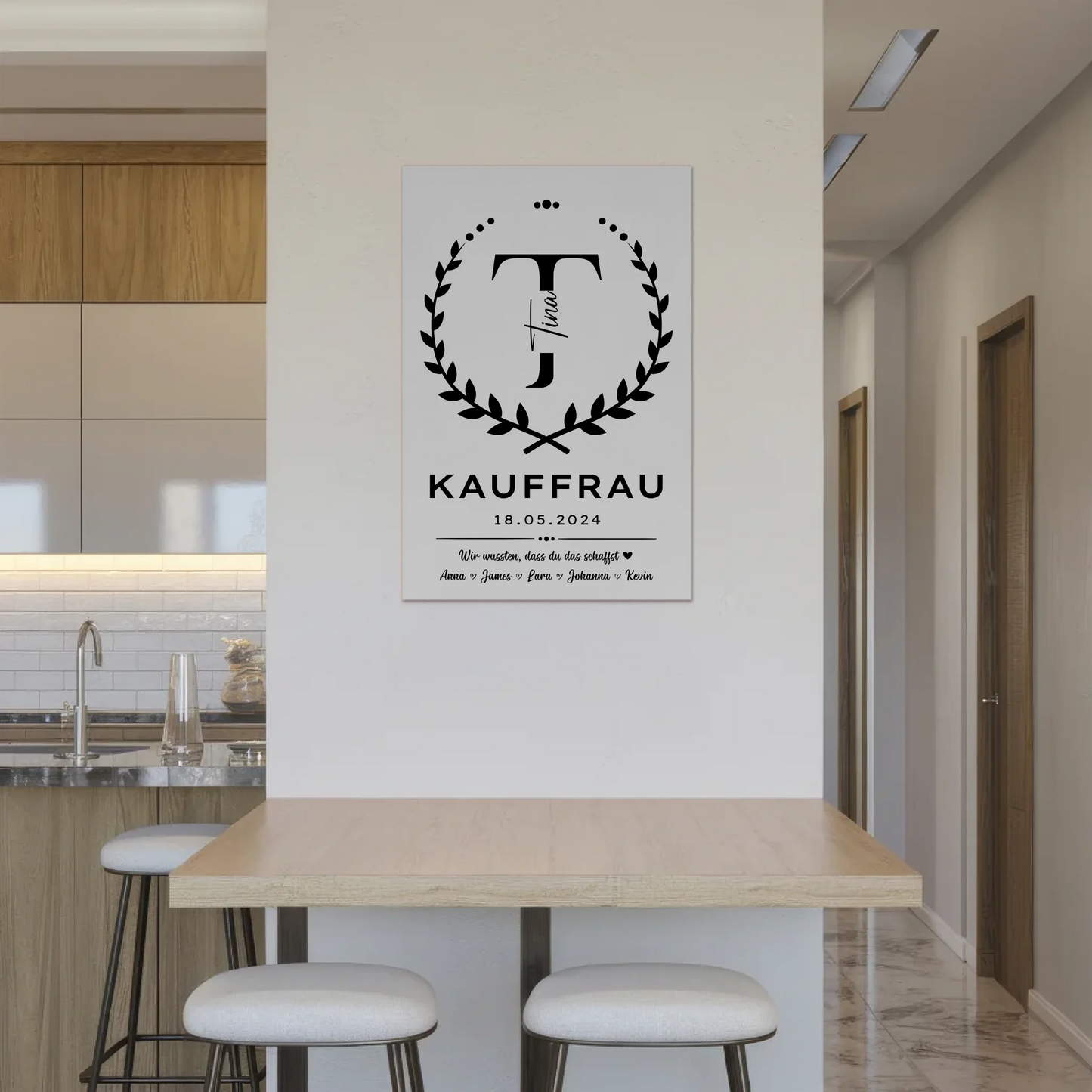 Geschenk Abschluss Ausbildung Kauffrau Magnet Wandbild Fotoboard