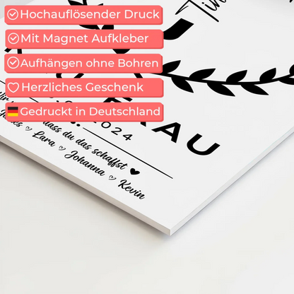 Geschenk Abschluss Ausbildung Kauffrau Magnet Wandbild Fotoboard