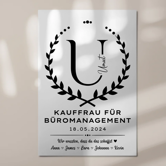 Ausbildungsabschluss Geschenk Kauffrau für Büromanagement Fotoboard