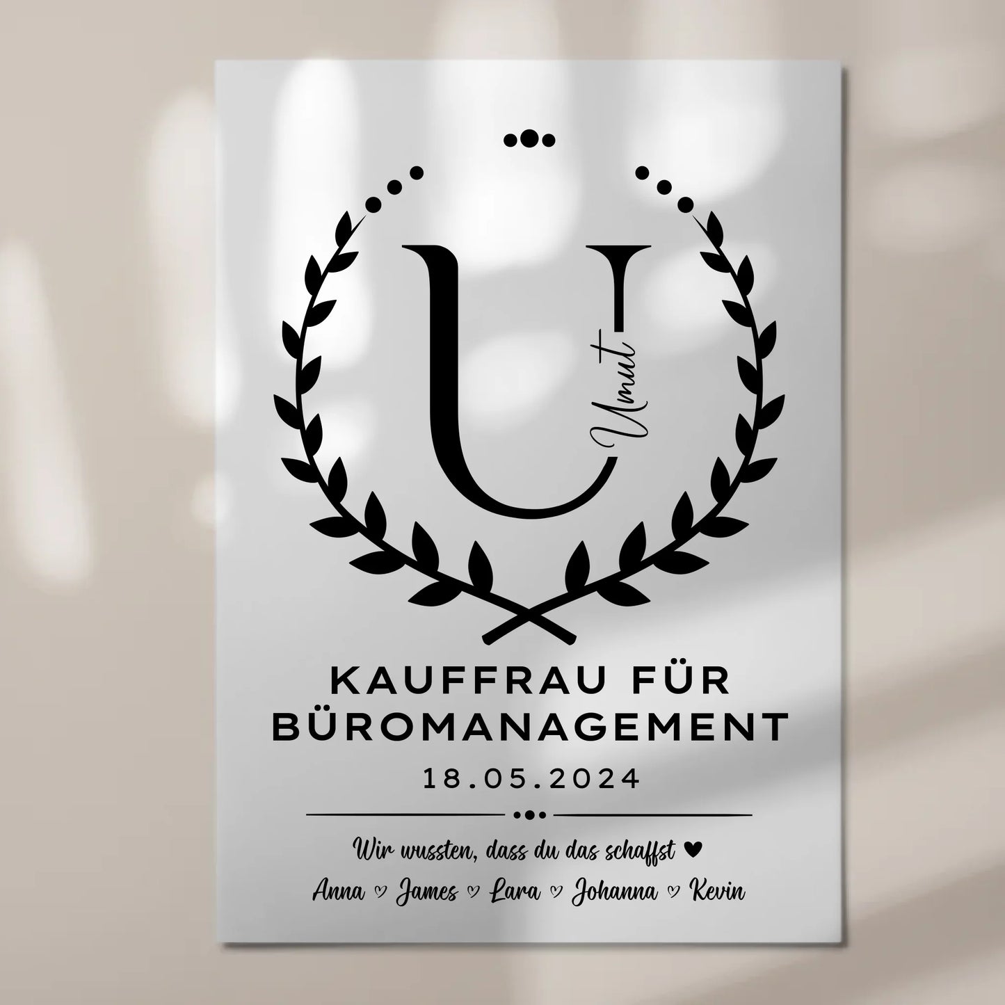 Ausbildungsabschluss Geschenk Kauffrau für Büromanagement Fotoboard